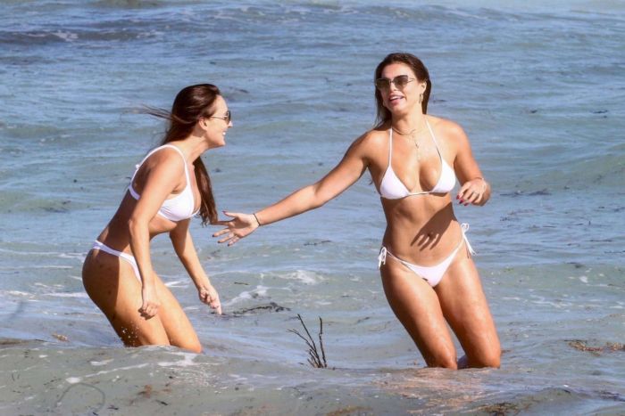 Brooks Nader Vacationing In A White Bikini At A Beach In Miami