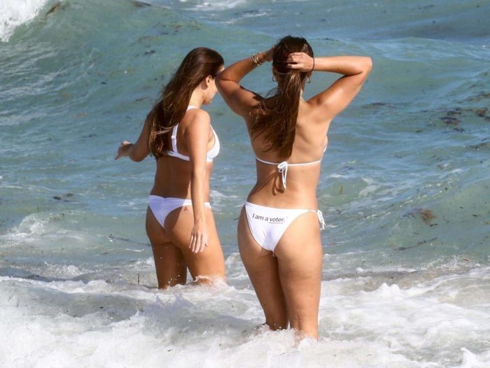 Brooks Nader Vacationing In A White Bikini At A Beach In Miami