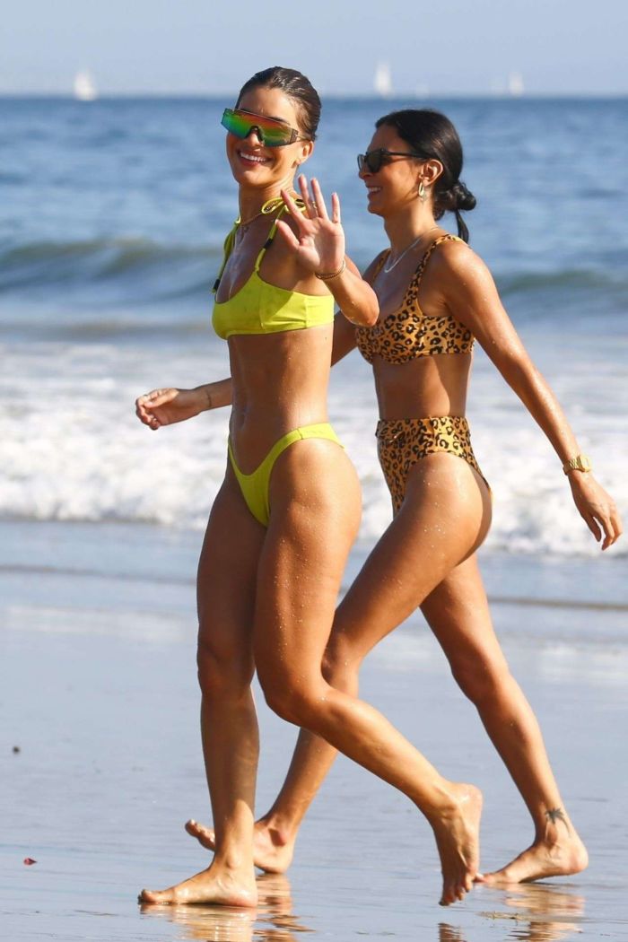 Camila Coelho Plays Volleyball In A Yellow Bikini At The Beach