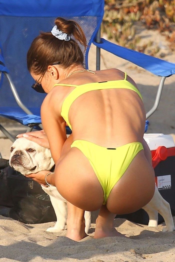 Camila Coelho Plays Volleyball In A Yellow Bikini At The Beach