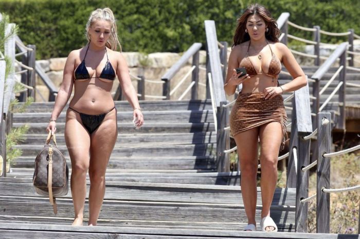 Chloe Ferry In A Latex Bikini With Friend Bethan Kershaw In Portugal