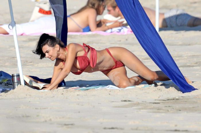Katie Price In An Orange Bikini At A Swimming Pool In Turkey