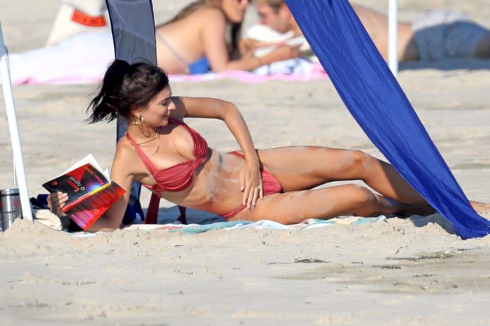 Katie Price In An Orange Bikini At A Swimming Pool In Turkey