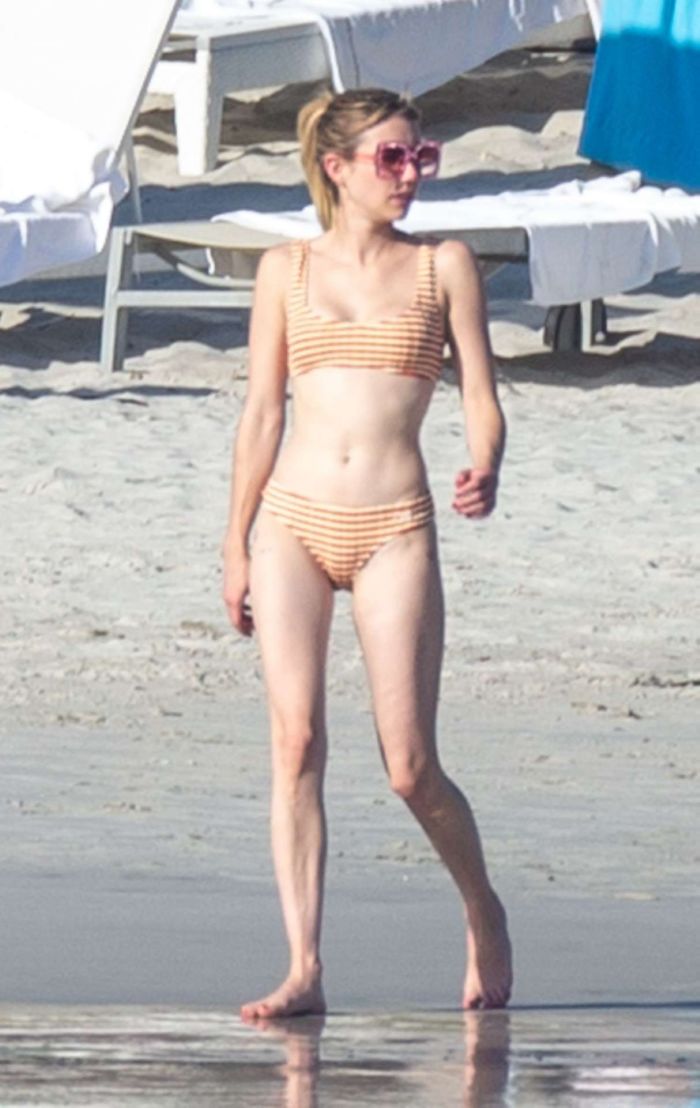 Emma Roberts Vacationing In A Bikini At The Beach