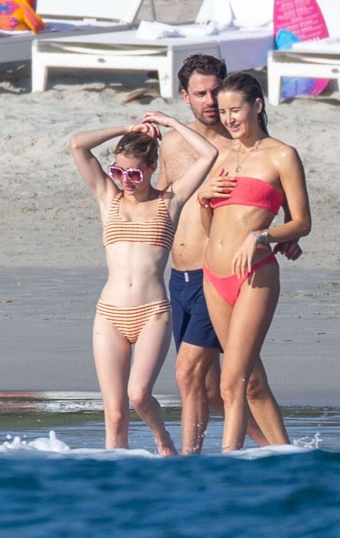 Emma Roberts Vacationing In A Bikini At The Beach
