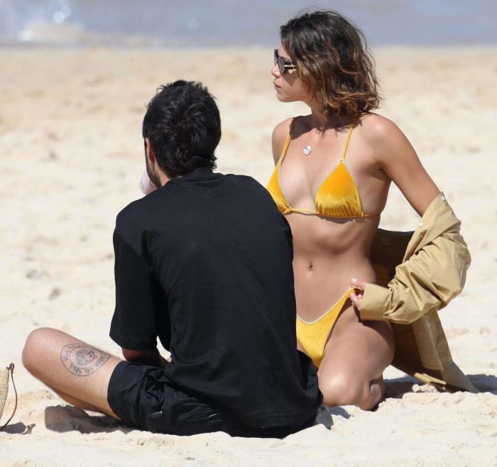 Georgia Fowler Vacationing In A Yellow Bikini At Bondi Beach In Sydney