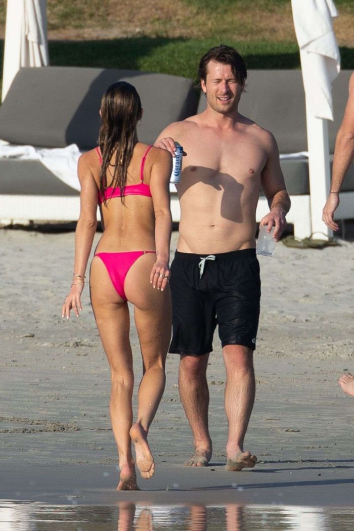 Gigi Paris Vacationing In Bikini With Glen Powell At A Beach In Mexico