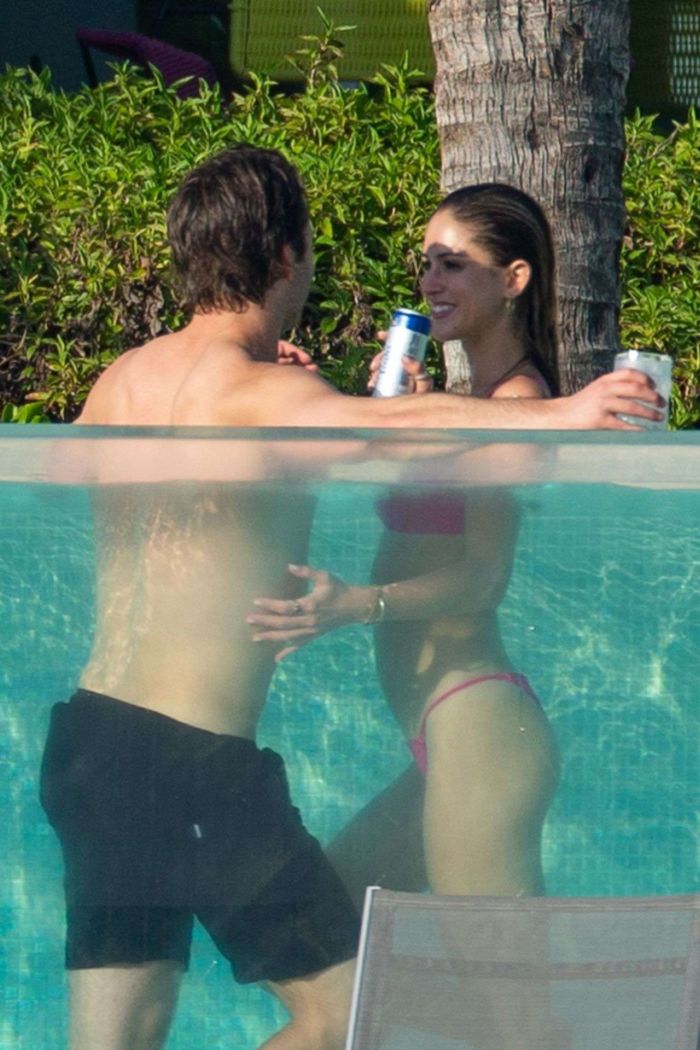 Gigi Paris Vacationing In Bikini With Glen Powell At A Beach In Mexico