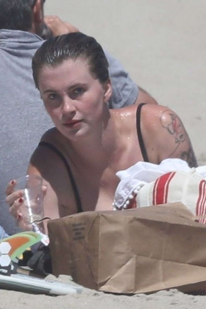 Ireland Baldwin Vacationing In A Mehandi Bikini On The Beach In Malibu