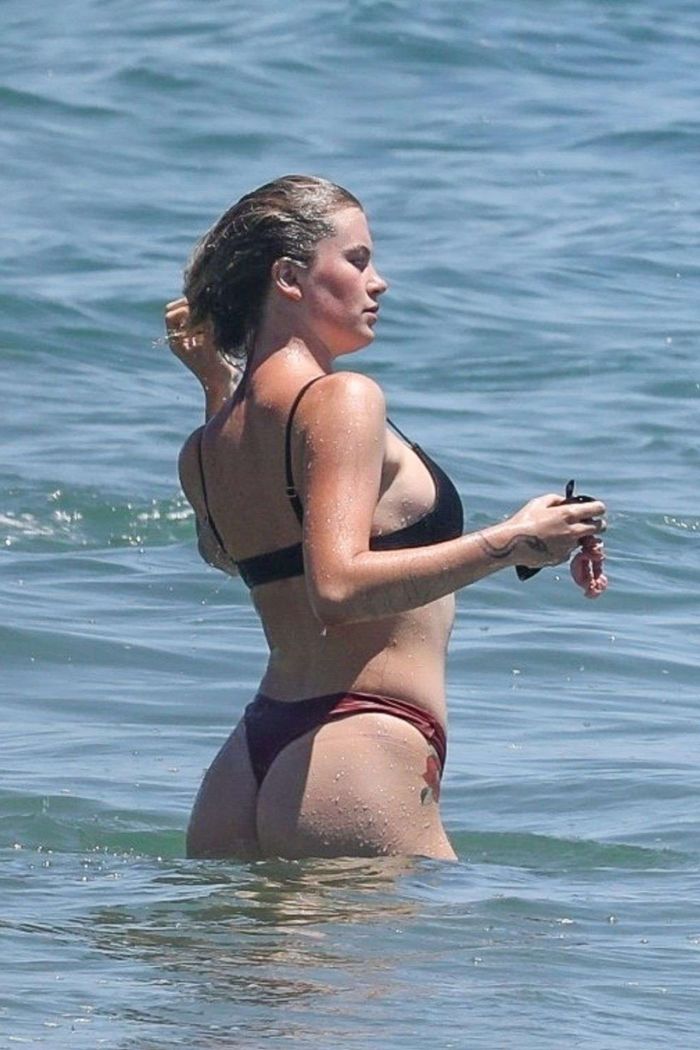 Ireland Baldwin Vacationing In A Mehandi Bikini On The Beach In Malibu