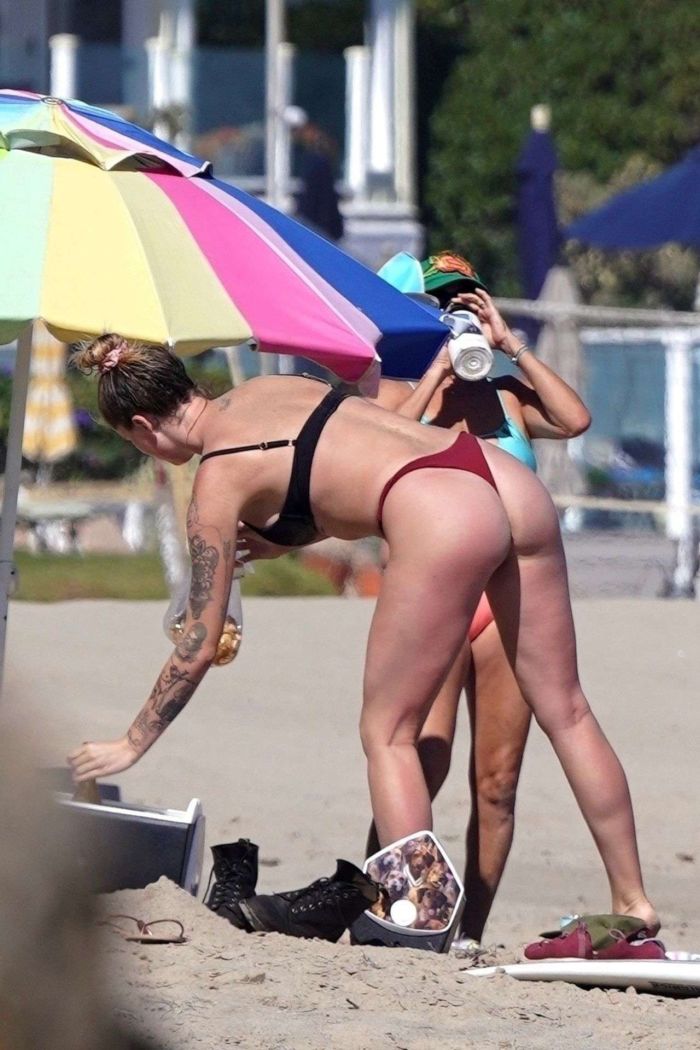 Ireland Baldwin Vacationing In A Mehandi Bikini On The Beach In Malibu