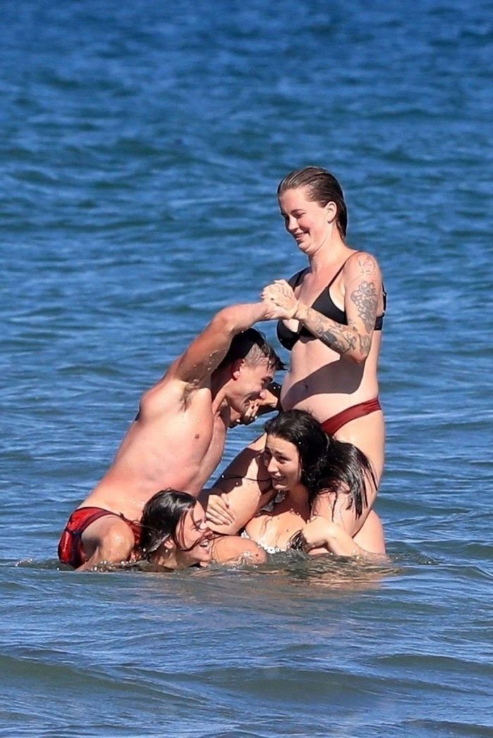 Ireland Baldwin Vacationing In A Mehandi Bikini On The Beach In Malibu