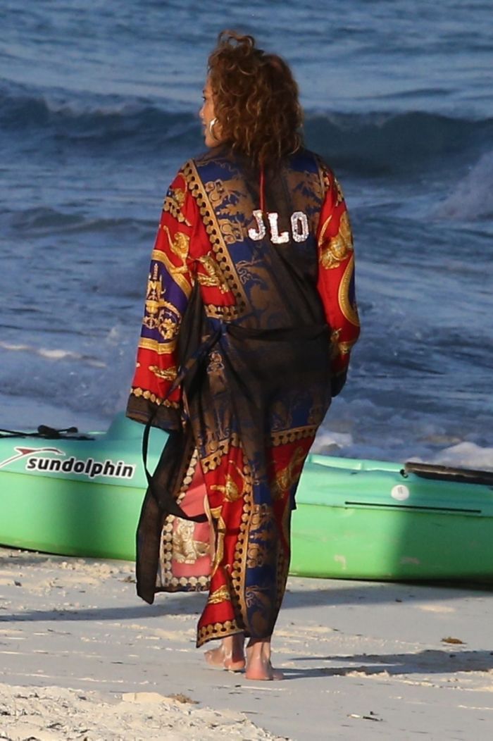 Jennifer Lopez In A Red Bikini At The Beach In Turk and Caicos