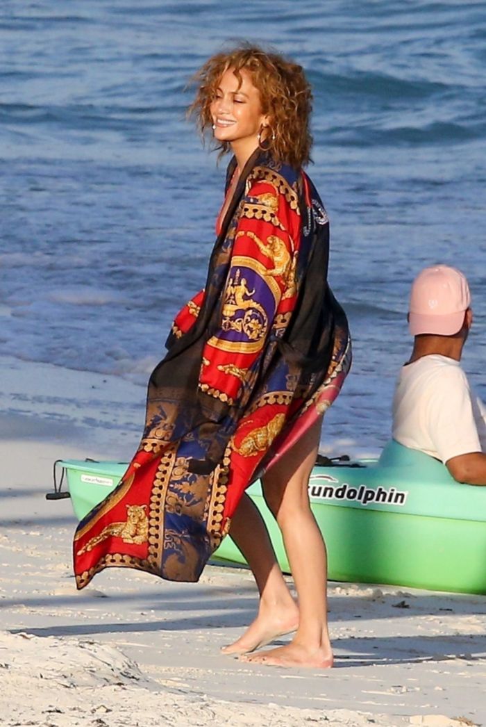 Jennifer Lopez In A Red Bikini At The Beach In Turk and Caicos