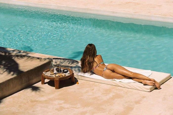 Josephine Skriver Poses In A Floral Bikini