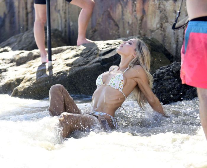 Gorgeous Joy Corrigan Poses In A Bikini On A Beach In Los Angeles