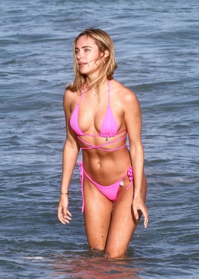 Kimberley Garner In A Pink Bikini At Miami Beach