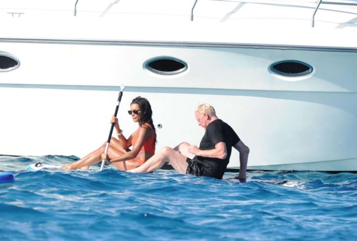 Katie Price In An Orange Bikini At A Swimming Pool In Turkey