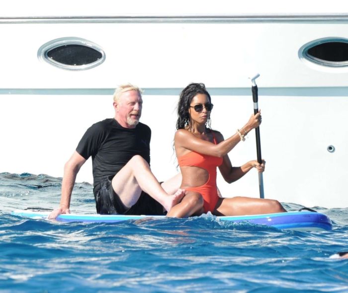 Katie Price In An Orange Bikini At A Swimming Pool In Turkey