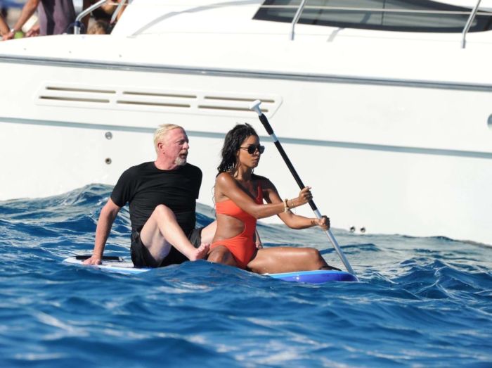 Katie Price In An Orange Bikini At A Swimming Pool In Turkey