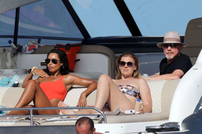 Katie Price In An Orange Bikini At A Swimming Pool In Turkey