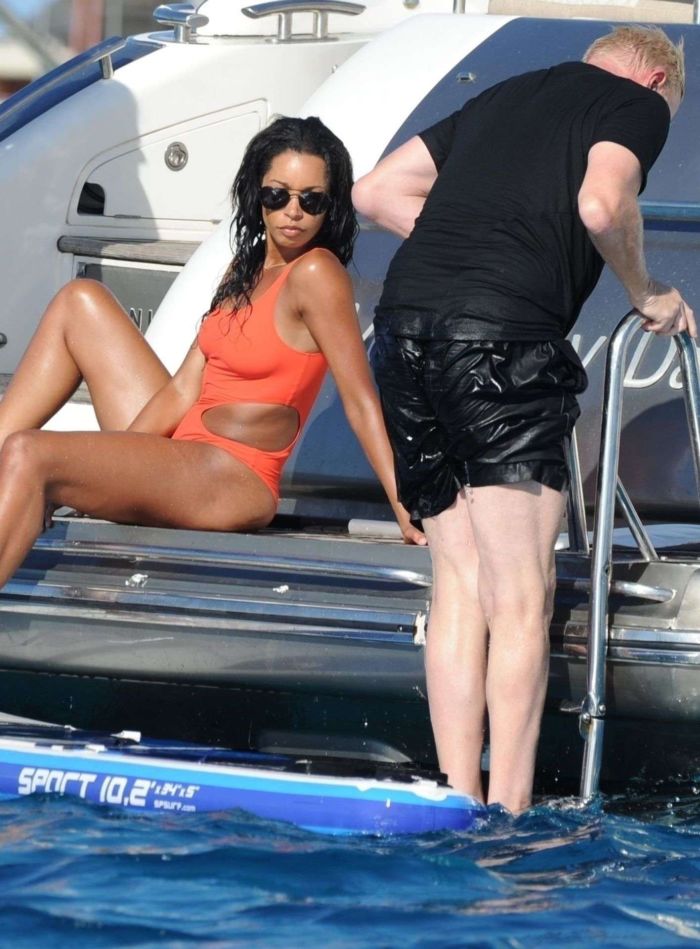 Katie Price In An Orange Bikini At A Swimming Pool In Turkey