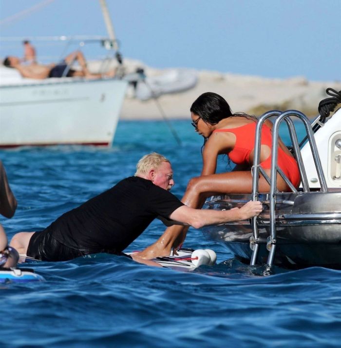 Katie Price In An Orange Bikini At A Swimming Pool In Turkey