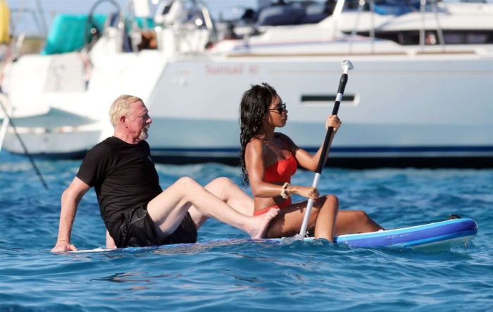 Katie Price In An Orange Bikini At A Swimming Pool In Turkey