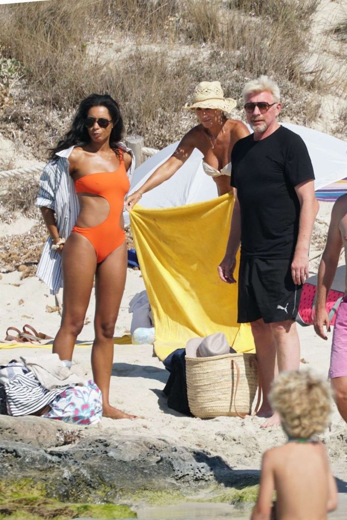Katie Price In An Orange Bikini At A Swimming Pool In Turkey