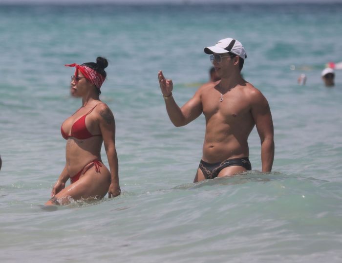 Lis Vega In A Red Bikini On The Beach In Miami
