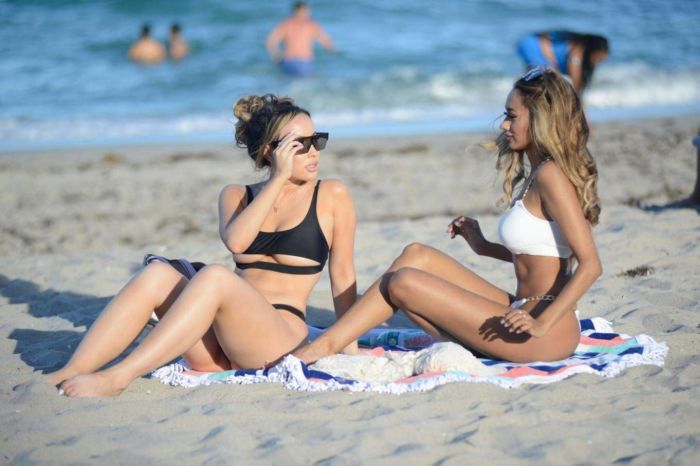 Lisa Opie And Ramina Ashfaque Vacationing In Bikinis At Beach In Miami