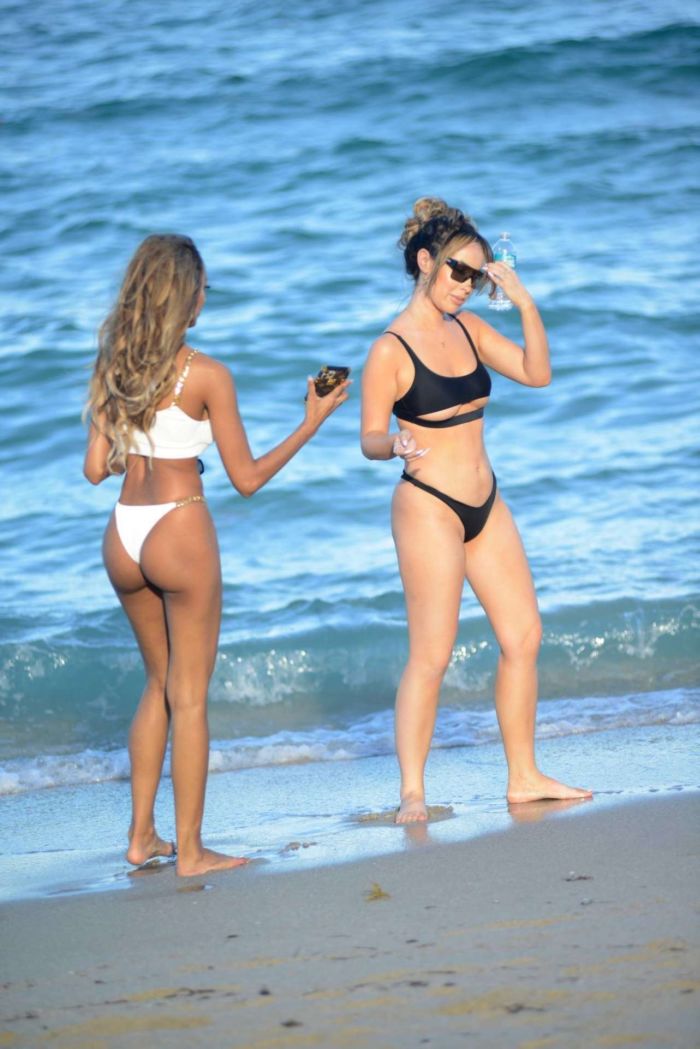 Lisa Opie And Ramina Ashfaque Vacationing In Bikinis At Beach In Miami