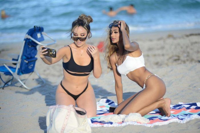 Lisa Opie And Ramina Ashfaque Vacationing In Bikinis At Beach In Miami