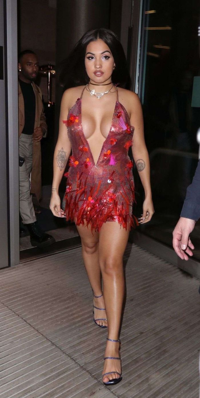 Mabel Shines In A Red Dress At The Brit Awards 2020 Afterparty