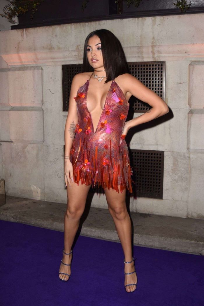 Mabel Shines In A Red Dress At The Brit Awards 2020 Afterparty