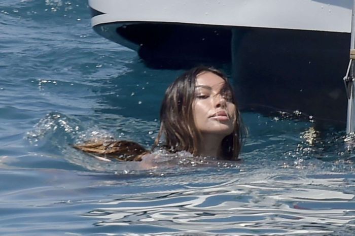Madalina Ghenea Vacationing In Bikini On A Yacht In Portofino