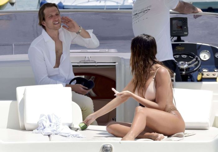 Madalina Ghenea Vacationing In Bikini On A Yacht In Portofino