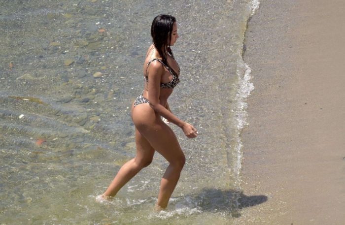 Madalina Ghenea Tanning In A Bikini At The Beach In Portofino