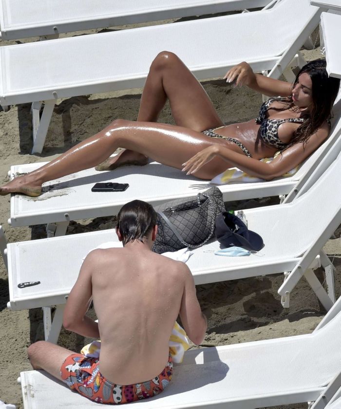 Madalina Ghenea Tanning In A Bikini At The Beach In Portofino