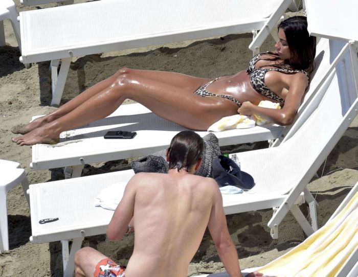 Madalina Ghenea Tanning In A Bikini At The Beach In Portofino
