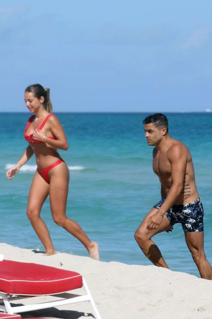 Maddy Burciaga On A Bikini Vacation With Her Boyfriend Alexis Lechanet At Miami Beach