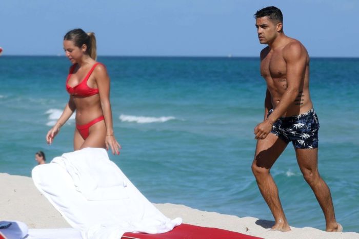 Maddy Burciaga On A Bikini Vacation With Her Boyfriend Alexis Lechanet At Miami Beach