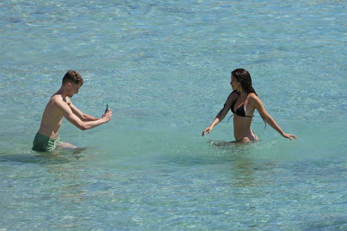 Maria Pedraza In A Black Bikini On The Beach In Ibiza