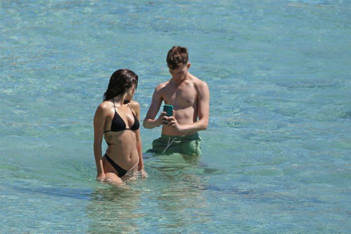 Maria Pedraza In A Black Bikini On The Beach In Ibiza