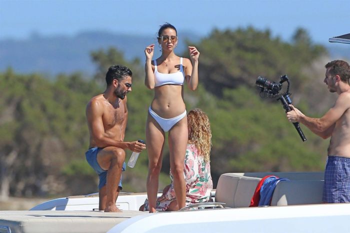 Maria Pedraza In A White Bikini On A Yacht In Formentera