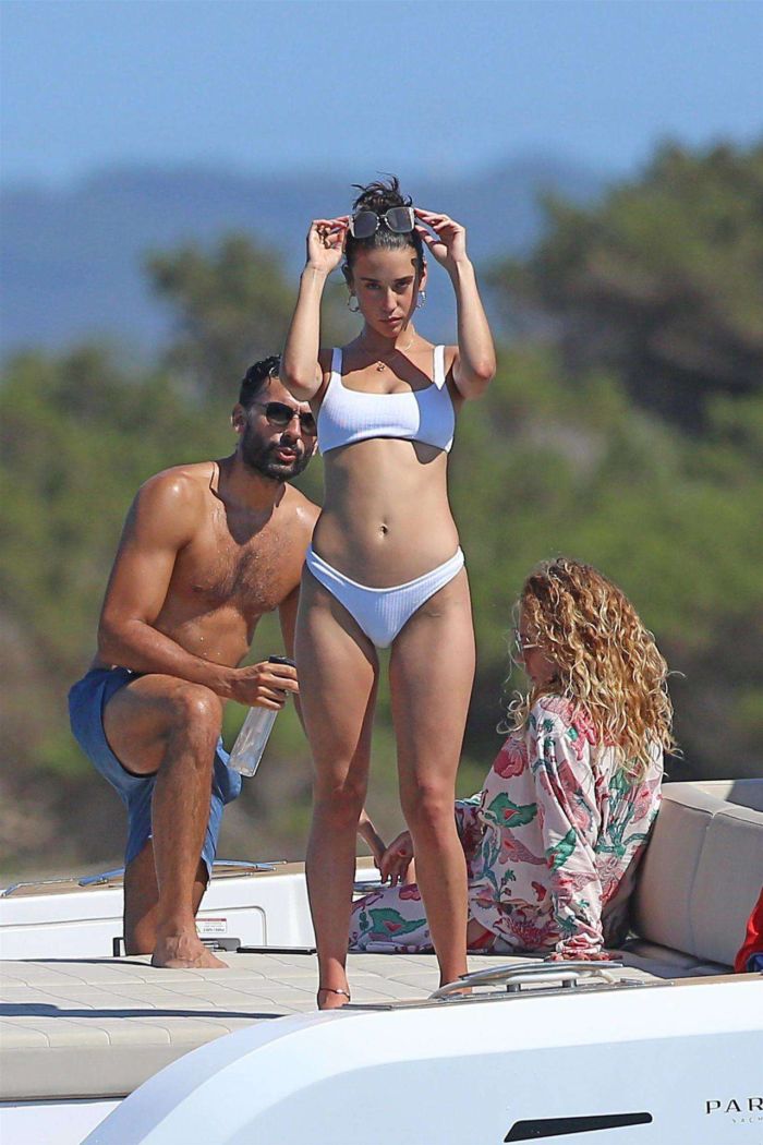 Maria Pedraza In A White Bikini On A Yacht In Formentera