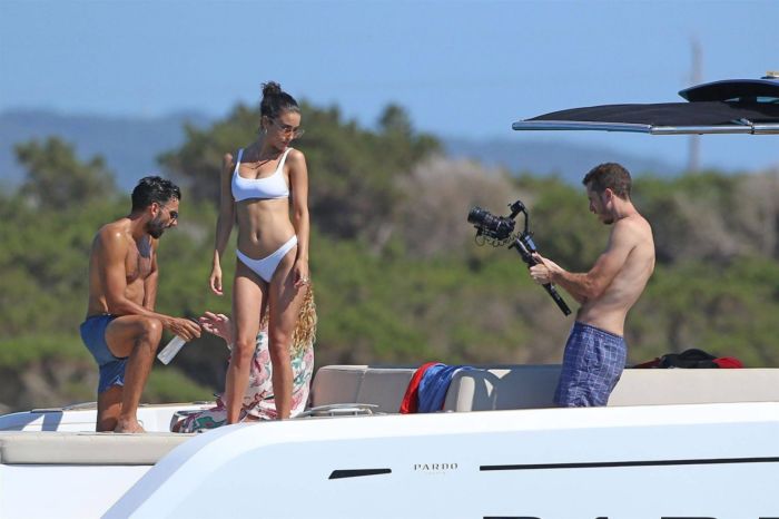 Maria Pedraza In A White Bikini On A Yacht In Formentera