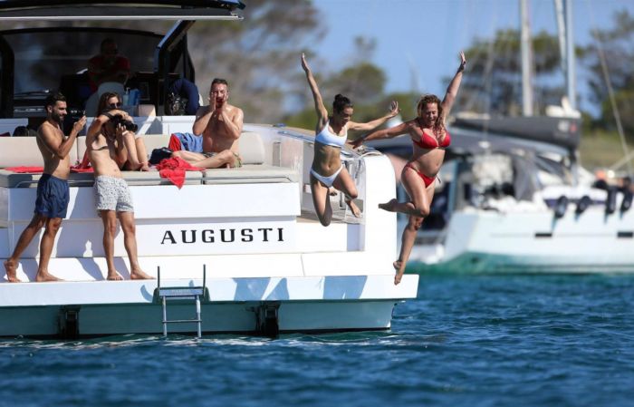 Maria Pedraza In A White Bikini On A Yacht In Formentera