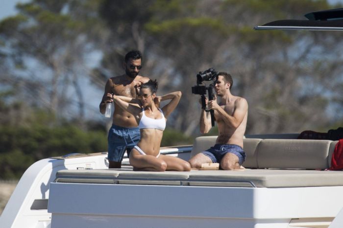 Maria Pedraza In A White Bikini On A Yacht In Formentera
