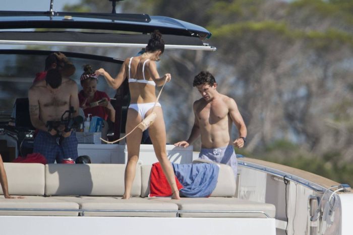 Maria Pedraza In A White Bikini On A Yacht In Formentera